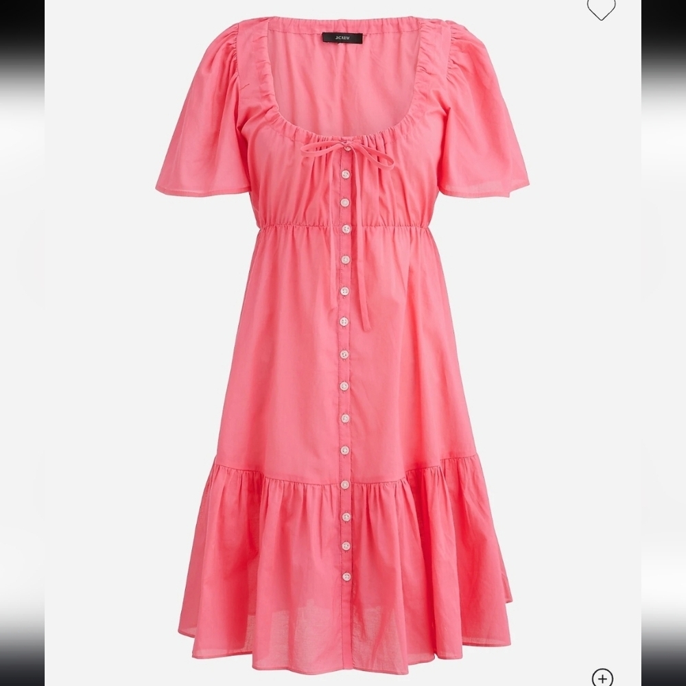 J. Crew Cotton Voile Tiered Button-Down Beach Dress NWOT